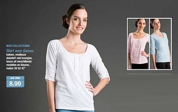 Promoties Mar collection shirt voor dames - Mar Collection - Geldig van 05/03/2014 tot 11/03/2014 bij Aldi
