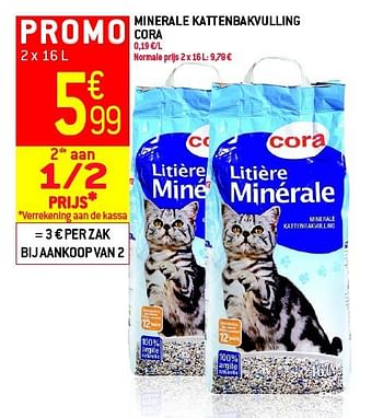 Promoties Minerale kattenbakvulling cora - Cora - Geldig van 05/03/2014 tot 11/03/2014 bij Match