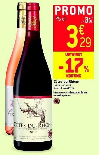 Promoties Côtes-du-rhône - Rode wijnen - Geldig van 05/03/2014 tot 11/03/2014 bij Match