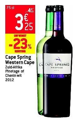 Promoties Cape spring western cape - Rode wijnen - Geldig van 05/03/2014 tot 11/03/2014 bij Match