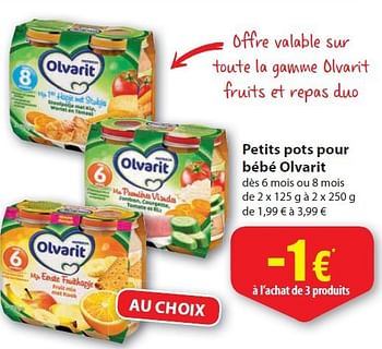 Olvarit Petits Pots Pour Bebe Olvarit En Promotion Chez Carrefour Market