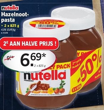 Promoties Hazelnootpasta - Nutella - Geldig van 06/03/2014 tot 12/03/2014 bij Lidl
