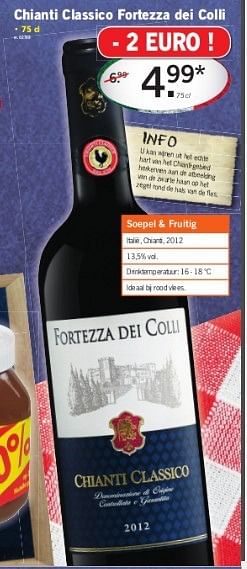 Promoties Chianti classico fortezza dei colli - Rode wijnen - Geldig van 06/03/2014 tot 12/03/2014 bij Lidl