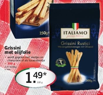 Promoties Grissini met olijfolie - Italiamo - Geldig van 06/03/2014 tot 12/03/2014 bij Lidl