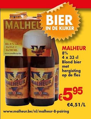 Promoties Malheur blond bier met hergisting op de fles - Malheur - Geldig van 07/03/2014 tot 20/03/2014 bij Cobeli