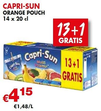 Promoties Capri-sun orange pouch - Capri-Sun - Geldig van 07/03/2014 tot 20/03/2014 bij Cobeli