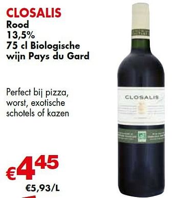 Promoties Closalis - Rode wijnen - Geldig van 07/03/2014 tot 20/03/2014 bij Cobeli
