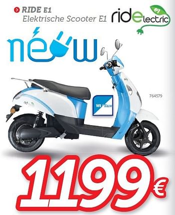 Promoties Ride e1 elektrische scooter e1 - Ride - Geldig van 20/03/2014 tot 19/04/2014 bij Auto 5