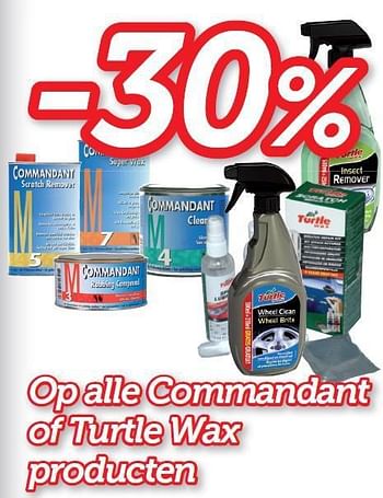 Promoties -30% op alle commandant of turtle wax producten - Commandant - Geldig van 20/03/2014 tot 19/04/2014 bij Auto 5