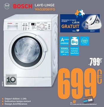 Promotions Bosch lave-linge was30361fg - Bosch - Valide de 24/03/2014 à 24/04/2014 chez Krefel