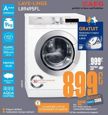 Promotions Aeg lave-linge l89495fl - AEG - Valide de 24/03/2014 à 24/04/2014 chez Krefel