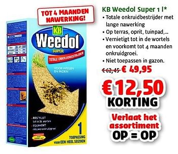 Promoties Kb weedol super - KB - Geldig van 25/03/2014 tot 05/04/2014 bij Aveve