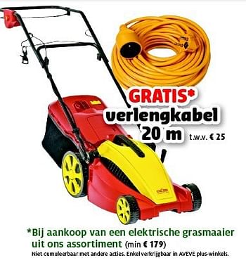 Promoties Electrische grasmaaier - Wolf Garten - Geldig van 25/03/2014 tot 05/04/2014 bij Aveve