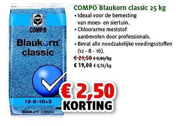 Promoties Compo blaukorn classic - Compo - Geldig van 25/03/2014 tot 05/04/2014 bij Aveve