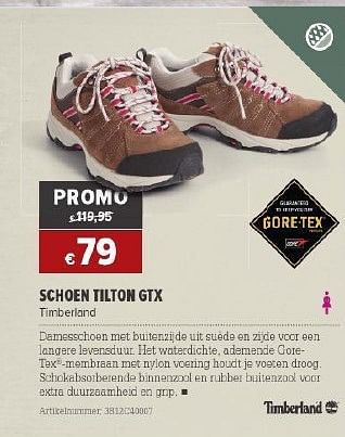 Promoties Schoen tilton gtx - Timberland - Geldig van 26/03/2014 tot 14/04/2014 bij A.S.Adventure