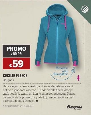 Promoties Cecilie fleece - Bergans - Geldig van 26/03/2014 tot 14/04/2014 bij A.S.Adventure