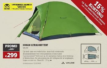Promoties Hogan ultralight tent - VAUDE - Geldig van 26/03/2014 tot 14/04/2014 bij A.S.Adventure