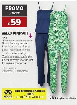 Promoties Aalko jumpsuit - Cks - Geldig van 26/03/2014 tot 14/04/2014 bij A.S.Adventure
