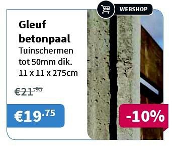 Promoties Gleuf betonpaal - Huismerk - Cevo - Geldig van 27/03/2014 tot 09/04/2014 bij Cevo Market
