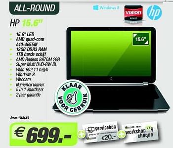 Promoties Hp notebooks all-round - HP - Geldig van 28/03/2014 tot 30/04/2014 bij LBCS