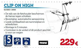 Promoties Clip on high - Thule - Geldig van 01/04/2014 tot 31/03/2015 bij Auto 5