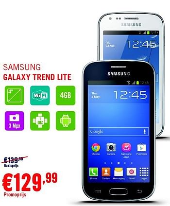 Promotions Samsung galaxy trend lite - Samsung - Valide de 01/04/2014 à 30/04/2014 chez The Phone House