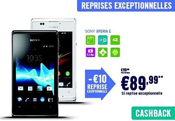 Promotions Sony xperia e - Sony - Valide de 01/04/2014 à 30/04/2014 chez The Phone House
