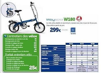 Promotions Wayscral w180 vélos pliants - Wayscrall - Valide de 01/04/2014 à 31/03/2015 chez Auto 5