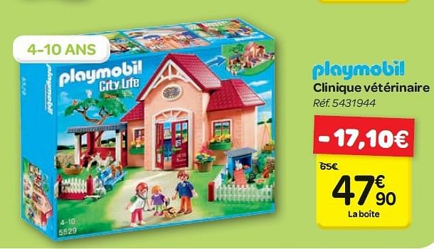 clinique veterinaire transportable playmobil carrefour