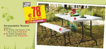 Promoties Set tuinmeubelen brasserie - Huismerk - Brico - Geldig van 16/04/2014 tot 28/04/2014 bij Brico