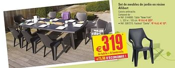 Promotions Set de meubles de jardin en résine allibert - Allibert - Valide de 16/04/2014 à 28/04/2014 chez Brico