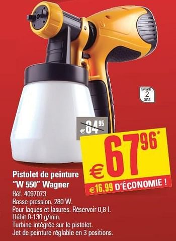 Promotions Pistolet de peinture w 550 wagner - Wagner Spraytechnic - Valide de 16/04/2014 à 28/04/2014 chez Brico