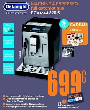 Promotions Delonghi machine a espresso full automatique ecam44.620.s - Delonghi - Valide de 22/04/2014 à 22/05/2014 chez Krefel