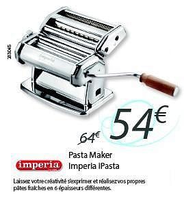 Promotions Pasta maker imperia ipasta - Imperia - Valide de 22/04/2014 à 22/05/2014 chez Krefel