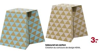 Promotions Tabouret en carton - Produit maison - Hema - Valide de 23/04/2014 à 20/05/2014 chez Hema