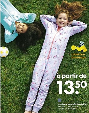 Promotions Combinaison enfant ou bebe - Produit maison - Hema - Valide de 23/04/2014 à 20/05/2014 chez Hema