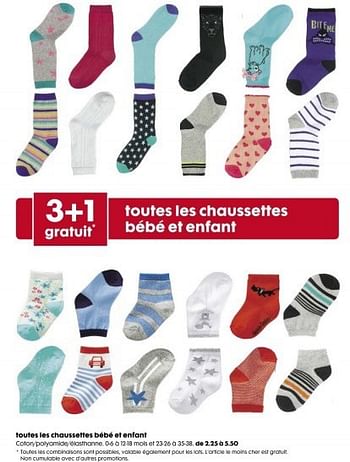 Promotions Toutes les chaussettes bebe et enfant - Produit maison - Hema - Valide de 23/04/2014 à 20/05/2014 chez Hema