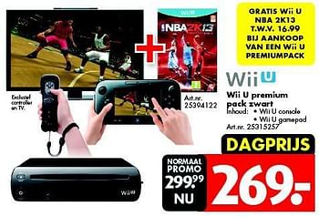 Promoties Wii u premium pack zwart - Nintendo - Geldig van 26/04/2014 tot 11/05/2014 bij Bart Smit