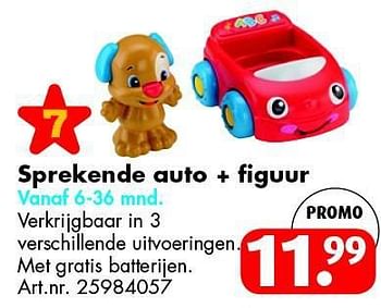 Promoties Sprekende auto + figuur - Fisher-Price - Geldig van 26/04/2014 tot 11/05/2014 bij Bart Smit