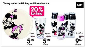 Promoties Disney collectie mickey en minnie mouse - Zak Designs - Geldig van 28/04/2014 tot 25/05/2014 bij Freetime