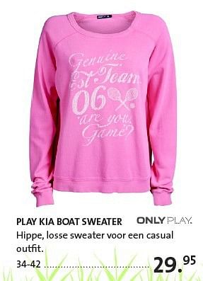 Promoties Play kia boat sweater - OnlyPlay - Geldig van 29/04/2014 tot 30/05/2014 bij Primo