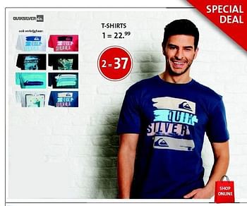 Promoties T-shirts - Quicksilver - Geldig van 29/04/2014 tot 30/05/2014 bij Primo