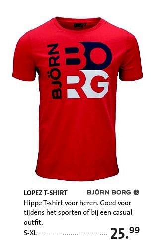 Promoties Lopez t-shirt - Bjorn Borg - Geldig van 29/04/2014 tot 30/05/2014 bij Primo