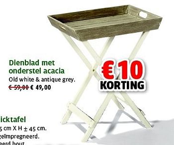 Promoties Dienblad met onderstel acacia - Huismerk - Aveve - Geldig van 30/04/2014 tot 11/05/2014 bij Aveve