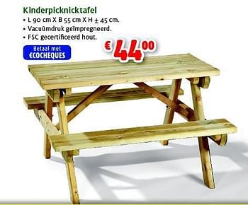 Promoties Kinderpicknicktafel - Huismerk - Aveve - Geldig van 30/04/2014 tot 11/05/2014 bij Aveve