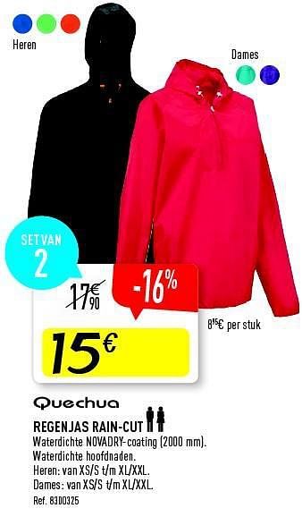 Promoties Regenjas rain cut - Quechua - Geldig van 30/04/2014 tot 24/05/2014 bij Decathlon
