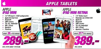 Promoties Apple ipad mini - Apple - Geldig van 01/05/2014 tot 31/05/2014 bij Auva