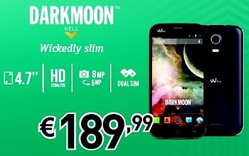 Promoties Darkmoon wickedly slim - Wiko - Geldig van 01/05/2014 tot 31/05/2014 bij The Phone House