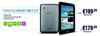 Promoties Samsung galaxy tab ll 7.0 - Samsung - Geldig van 01/05/2014 tot 31/05/2014 bij The Phone House