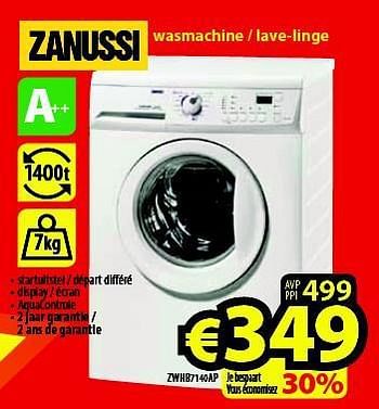 Promoties Zanussi wasmachine - lave-linge zwhb7140ap - Zanussi - Geldig van 01/05/2014 tot 31/05/2014 bij ElectroStock